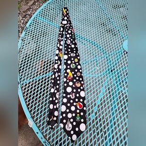 Vintage 1993 Looney Tunes Polka Dot Tie Marvin Martian Sylvester Tweety Taz Bugs